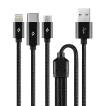 TTEC Braided USB to Lightning / Type-C / micro USB Cable Μαύρο 1m (2DK39S)