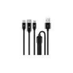TTEC Braided USB to Lightning / Type-C / micro USB Cable Μαύρο 1m (2DK39S) - Image 2