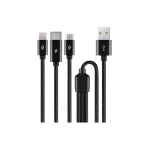 TTEC Braided USB to Lightning / Type-C / micro USB Cable Μαύρο 1m (2DK39S) - Image 3