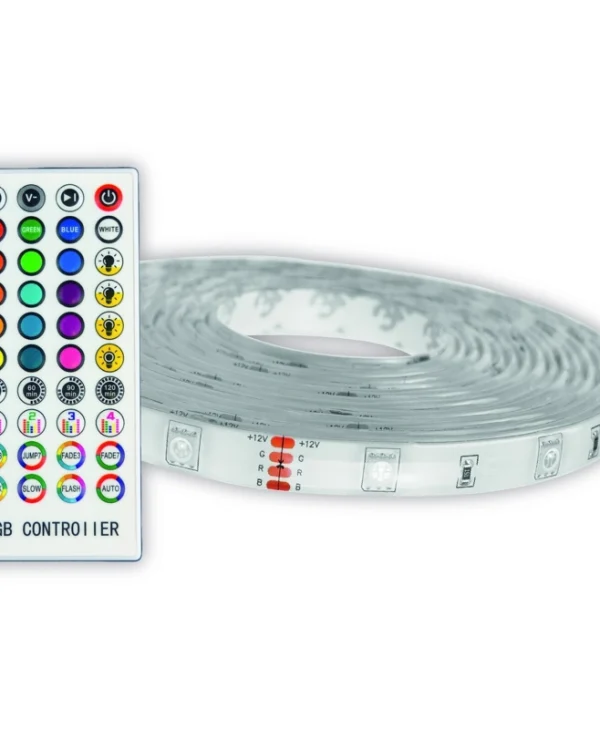 Avide Αδιάβροχη Ταινία LED ALSB5050RGBMU40-5M 12V RGB Φως 5m με Τηλεχειριστήριο