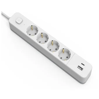 Entac ESES1.5G4-1.5-SW-1UA1UC Πολύπριζο 4 Θέσεων με 1 USB-A, 1 USB-C, Διακόπτη και Καλώδιο 1.5m