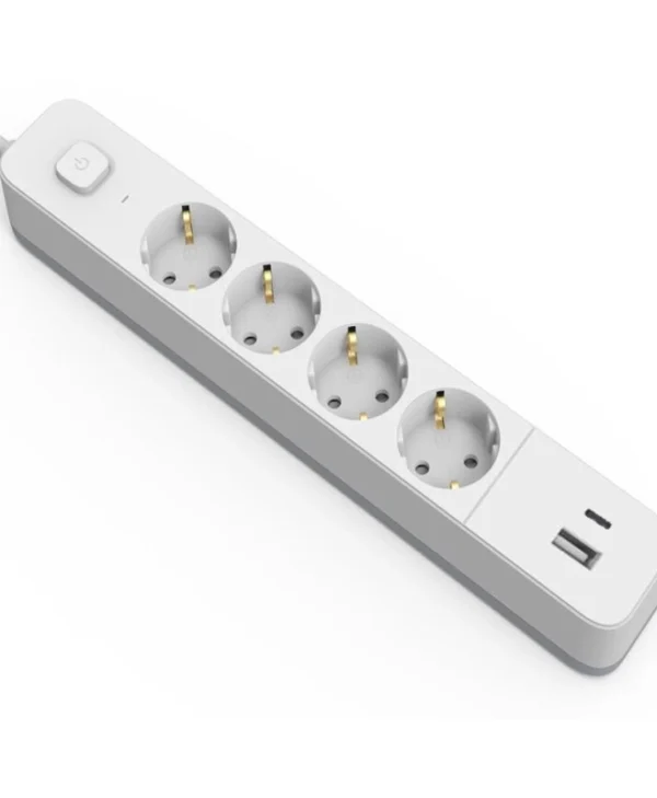 Entac ESES1.5G4-1.5-SW-1UA1UC Πολύπριζο 4 Θέσεων με 1 USB-A, 1 USB-C, Διακόπτη και Καλώδιο 1.5m