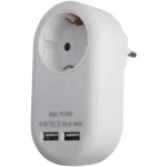 Entac EPAG-1EE-2USB-W Μονόπριζο με 2 USB-A