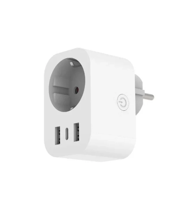 Entac Μονόπριζο με 2 USB-A και USB-C ES-SSAUSB-WIBLE