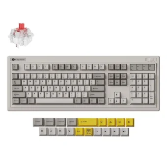 Keychron R6 QMK R6-M1 Ασύρματο Gaming Μηχανικό Πληκτρολόγιο με Keychron Super Red διακόπτες και RGB φωτισμό (Αγγλικό US) Γκρι