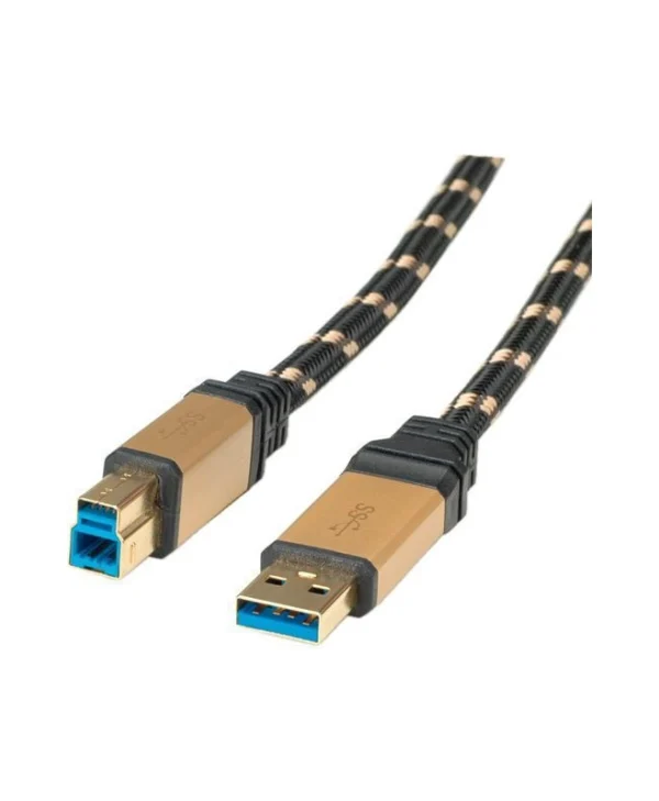 Καλώδιο Usb Roline Usb-a 1.8 M Μαύρο Χρυσό 11.02.8902