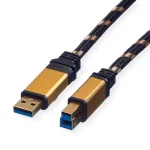 Καλώδιο Usb Roline Usb-a 1.8 M Μαύρο Χρυσό 11.02.8902 - Image 2