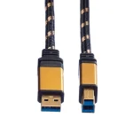 Καλώδιο Usb Roline Usb-a 1.8 M Μαύρο Χρυσό 11.02.8902 - Image 3