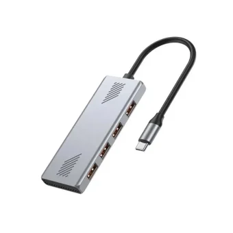 Gembird USB 3.2 Hub 4 Θυρών με σύνδεση USB-C / USB-A Ασημί UHB-CM-U310-A4-01