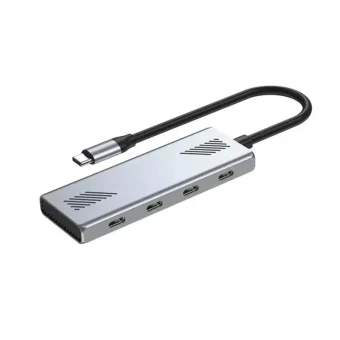 Gembird USB 2.0 Hub 4 Θυρών με σύνδεση USB-C Ασημί UHB-CM-U310-C4-01