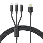 Baseus Rapid Series 3-in-1 USB to Cable 5A Μαύρο 1.5m P10377705123-00