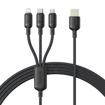Baseus Rapid Series 3-in-1 USB to Cable 5A Μαύρο 1.5m P10377705123-00