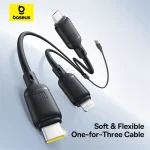 Baseus Rapid Series 3-in-1 USB to Cable 5A Μαύρο 1.5m P10377705123-00 - Image 7