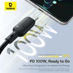 Baseus Rapid Series 3-in-1 USB to Cable 5A Μαύρο 1.5m P10377705123-00 - Image 8