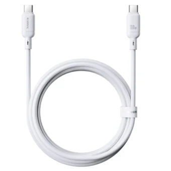Baseus Silky Series USB 2.0 Cable USB-C male - USB-C 100W Λευκό 2m P10377704213-01