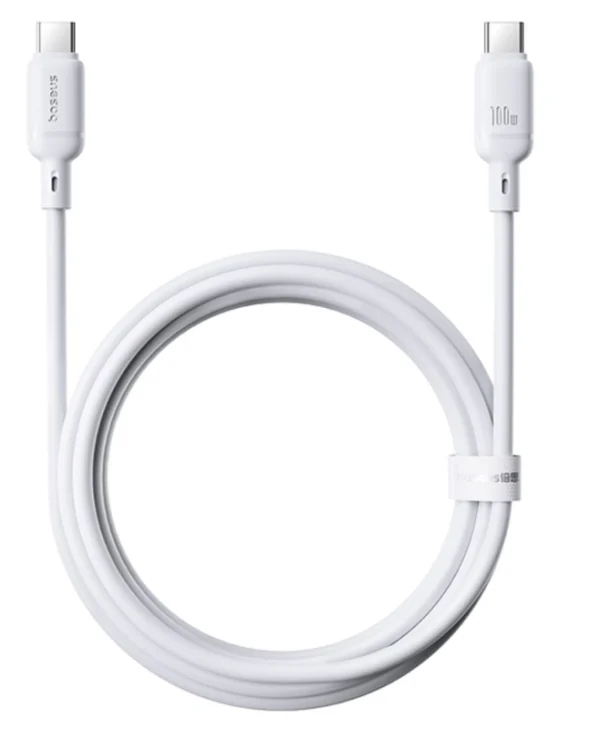 Baseus Silky Series USB 2.0 Cable USB-C male - USB-C 100W Λευκό 2m P10377704213-01