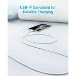 Anker USB 2.0 Cable USB-C male - USB-A 15W Λευκό 1.8m A81H6G21 - Image 2