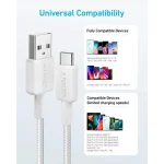 Anker USB 2.0 Cable USB-C male - USB-A 15W Λευκό 1.8m A81H6G21 - Image 3