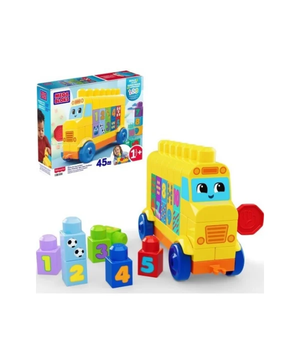 Mega Bloks Τουβλάκια Αρίθμησης Σχολικό με Αριθμούς για 1.5+ Ετών 45τμχ JKG34