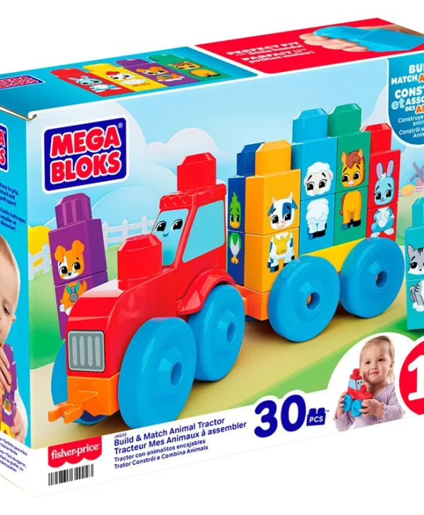 Mega Bloks Τουβλάκια Τρακτέρ με Ζωάκια για 1.5+ Ετών 30τμχ JKG33