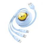 Baseus Flat / Retractable USB to Lightning / Type-C / micro USB Cable 3.5A Μπλε 1.1m P10362900311-00 - Image 3