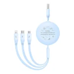 Baseus Flat / Retractable USB to Lightning / Type-C / micro USB Cable 3.5A Μπλε 1.1m P10362900311-00 - Image 5