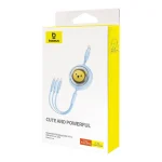 Baseus Flat / Retractable USB to Lightning / Type-C / micro USB Cable 3.5A Μπλε 1.1m P10362900311-00 - Image 8
