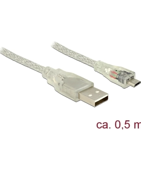 DeLock Regular USB 2.0 to micro USB Cable Γκρι 0.5m (83897)