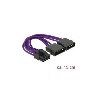 DeLock 8-Pin PCIe - 2x 4-Pin pwm Cable 0.15m Μωβ 83705