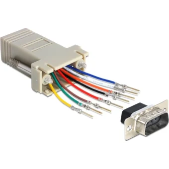 DeLock Μετατροπέας Serial male σε RJ-45 female Λευκό (65462)