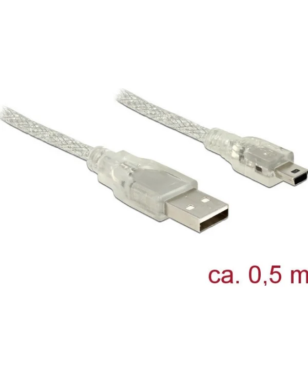 DeLock USB 2.0 Cable USB-A male - mini USB-B male 0.5m (83904)