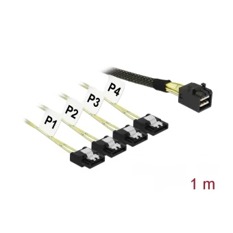 Delock Cable Mini Sas Hd Sff-8643 > 4 X Sata 7 Pin 1 M 83393