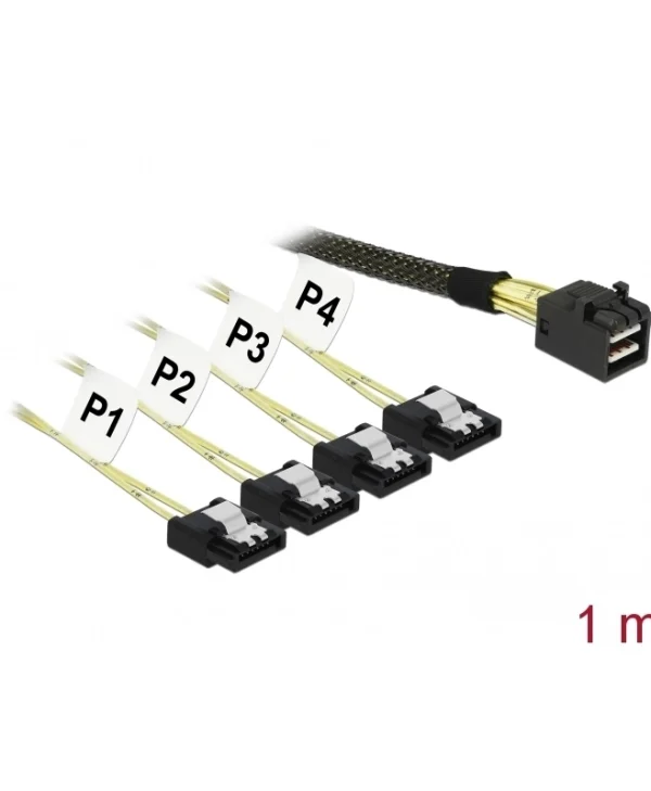 Delock Cable Mini Sas Hd Sff-8643 > 4 X Sata 7 Pin 1 M 83393