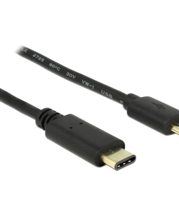 DeLock Regular USB 2.0 Cable USB-C male - micro USB-B male Μαύρο 2m (83334)