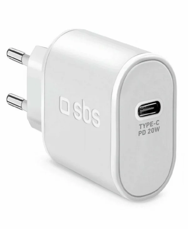 SBS Φορτιστής Χωρίς Καλώδιο με Θύρα USB-C 20W Power Delivery Λευκός (TETR1CPD20)