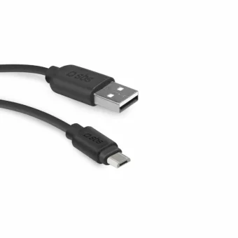 SBS Regular USB 2.0 to micro USB Cable Μαύρο 2m (TECABLEMICRO2K)