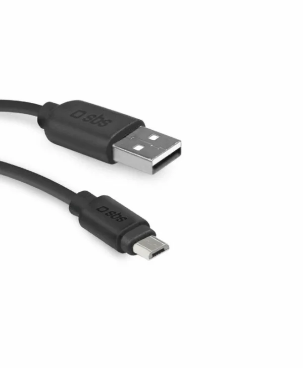 SBS Regular USB 2.0 to micro USB Cable Μαύρο 2m (TECABLEMICRO2K)