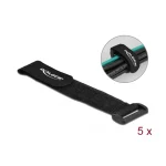 DeLock Velcro Δεματικά Καλωδίων 190x25mm Μαύρο 5τμχ 19531