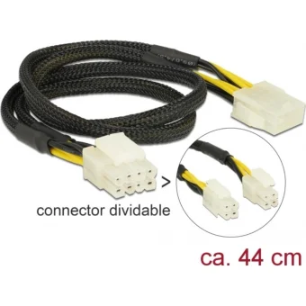 DeLock 8-Pin EPS - 8-Pin EPS Cable 0.44m Μαύρο 83653