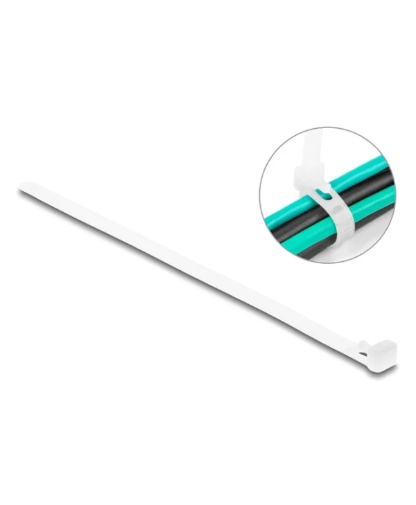 DeLock Δεματικά Καλωδίων 200x7.2mm Λευκό 100τμχ 18644