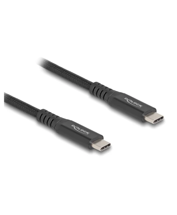 DeLock Braided USB 2.0 Cable USB-C male - USB-C 100W Μαύρο 1m (80024)