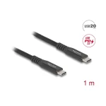 DeLock Braided USB 2.0 Cable USB-C male - USB-C 100W Μαύρο 1m (80024) - Image 2