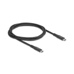 DeLock Braided USB 2.0 Cable USB-C male - USB-C 100W Μαύρο 1m (80024) - Image 3