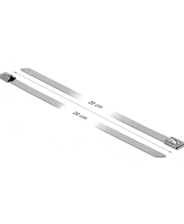 DeLock Μεταλλικά Δεματικά Καλωδίων 200x7.9mm Ασημί 10τμχ 18771