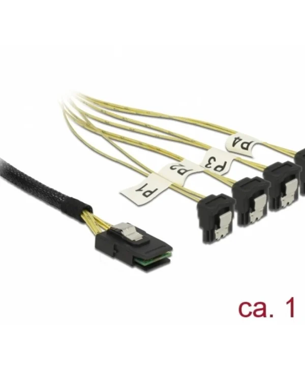 Delock Mini Sas Sff-8087 To 4 X Sata Cable Angled 1m Delock 85687