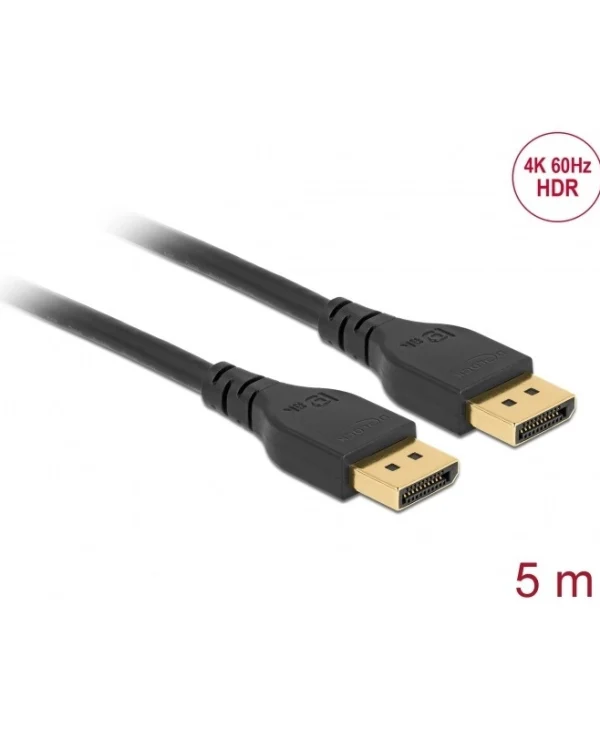 DeLock Cable DisplayPort male - DisplayPort male 5m Μαύρο (85912)