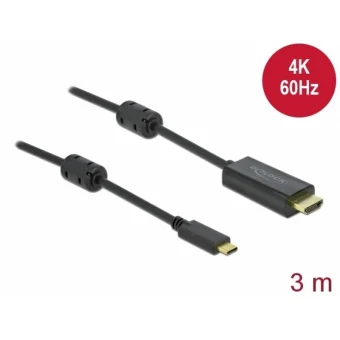 Delock Active Usb Type-c To Hdmi Dp Alt Mode 4k60hz T-t 3m Black Delock 85971