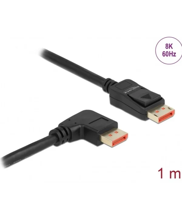 DeLock Cable DisplayPort male - DisplayPort Angled male 1m Μαύρο (87060)