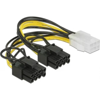 DeLock 6-Pin PCIe - 8-Pin PCIe Cable 0.15m Πολύχρωμο 85452