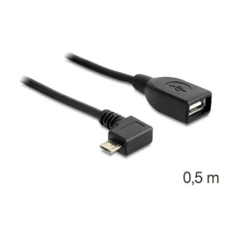 DeLock Angle (90°) / Regular USB 2.0 to micro USB Cable Μαύρο 0.5m 83271 1τμχ